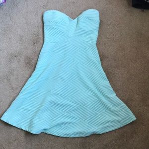 Strapless mint dress